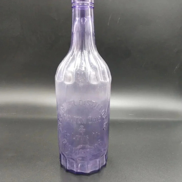 Antique Purple Amethyst Glass Bottle - Picture 2 of 8